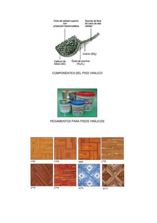COMPONENTES DEL PISO VINILICO
PEGAMENTOS PARA PISOS VINÍLICOS
 
