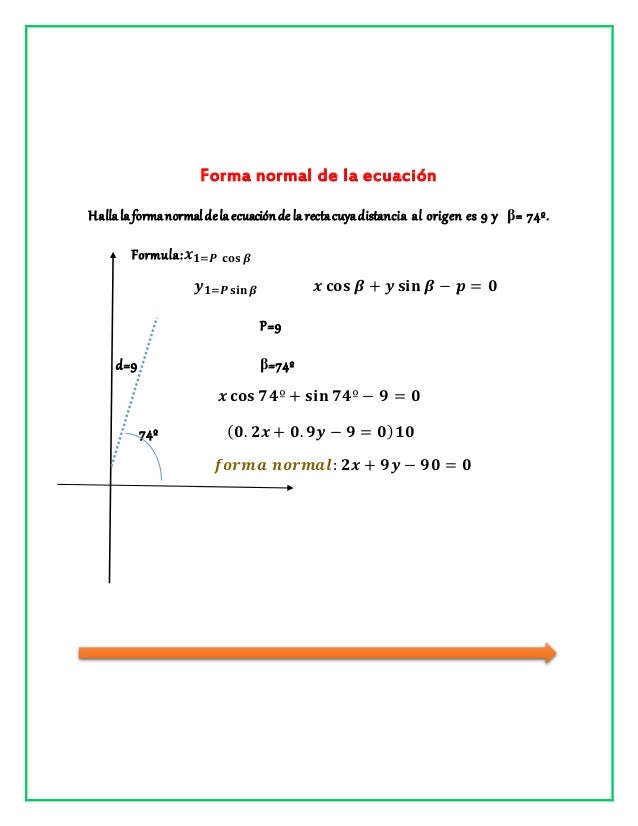 Formula De La Ecuacion General De La Recta