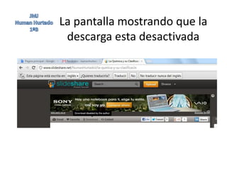 La pantalla mostrando que la
 descarga esta desactivada
 