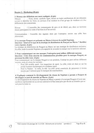 Examen de passage cds 2013 synthese 2 corection | PDF