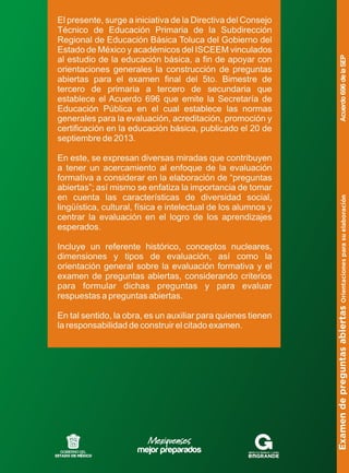 Examen de preguntas abiertas orientación para su evaluación