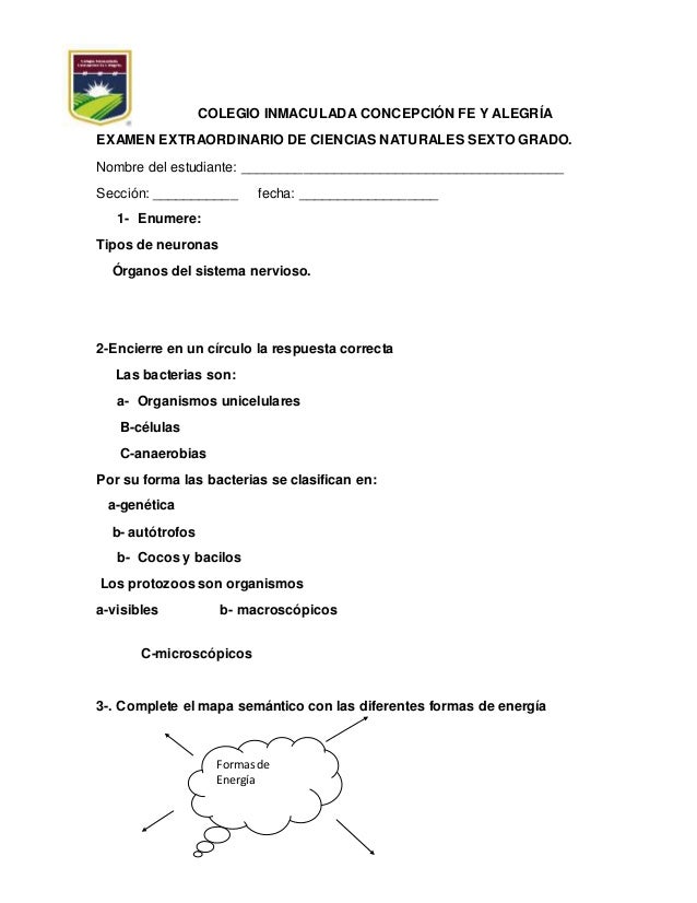 Examen De Ciencias Naturales Para Sexto Grado | modelo de examen de reparaci 243 n de ciencias naturales sexto Examen De Ciencias Naturales Para Sexto Grado | modelo de examen de reparaci 243 n de ciencias naturales sexto
