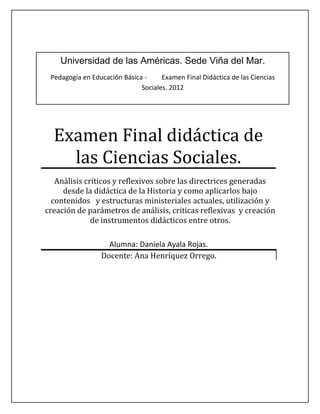 Examen didáctica de las ciencias sociales.