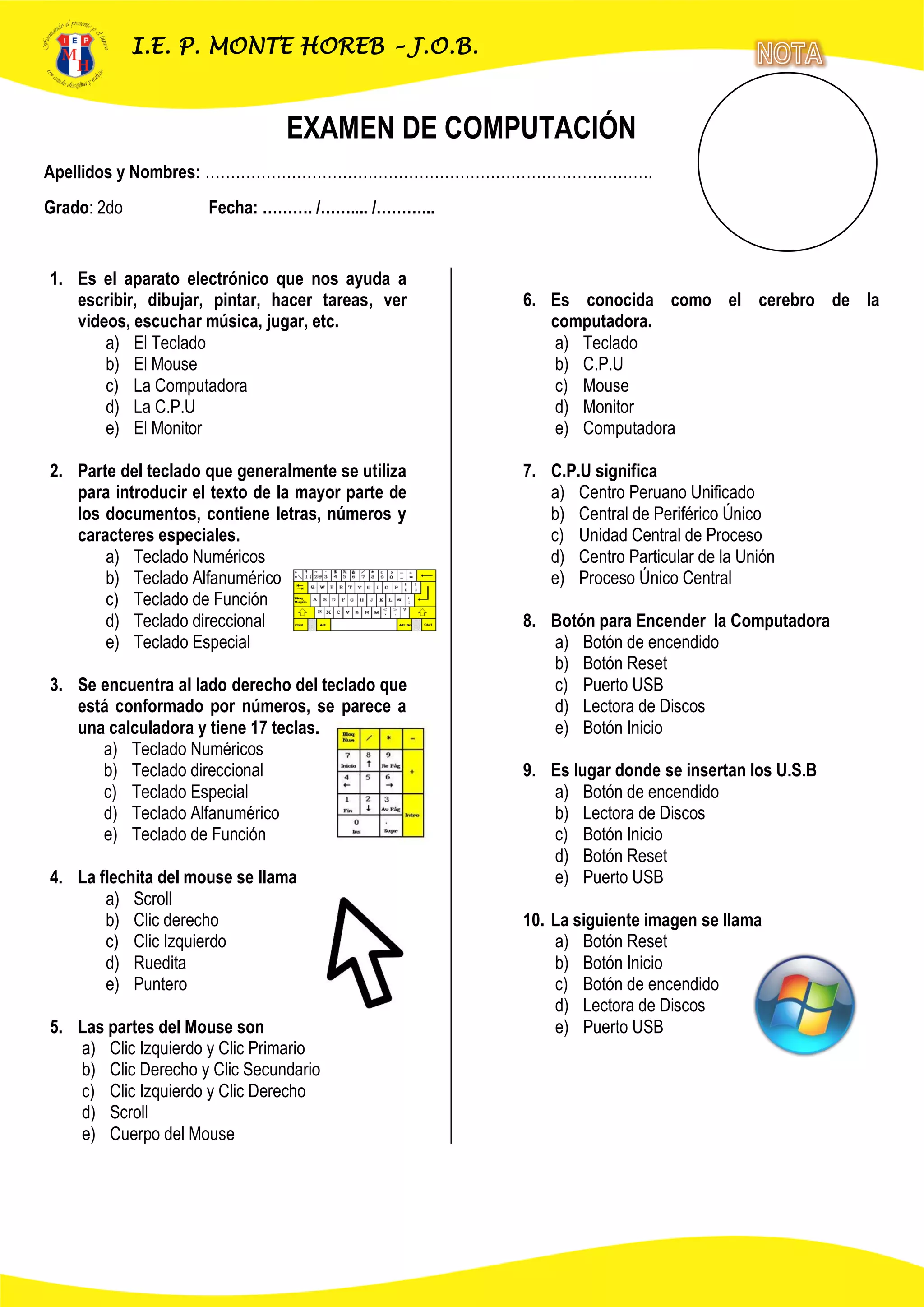 Examenes de computacion | PDF