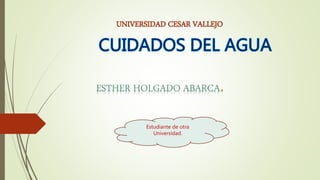 UNIVERSIDAD CESAR VALLEJO
ESTHER HOLGADO ABARCA
Estudiante de otra
Universidad.
 