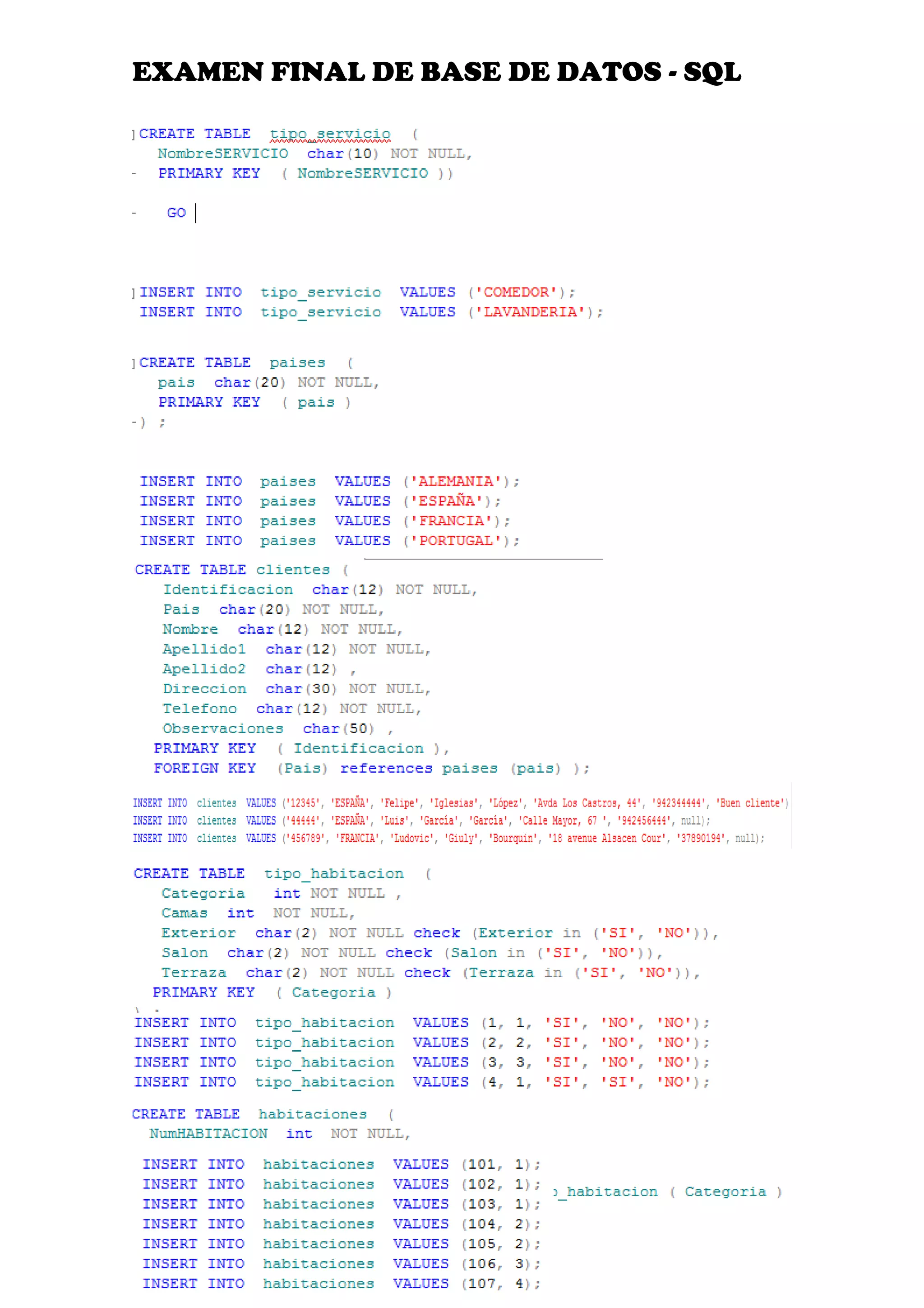 EXAMEN FINAL DE BASE DE DATOS - SQL
2
 