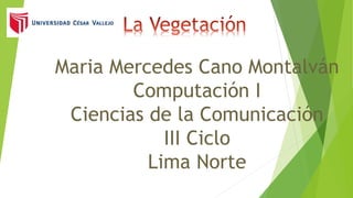 Maria Mercedes Cano Montalván
Computación I
Ciencias de la Comunicación
III Ciclo
Lima Norte
 