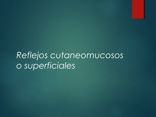 Reflejos cutaneomucosos
o superficiales
 