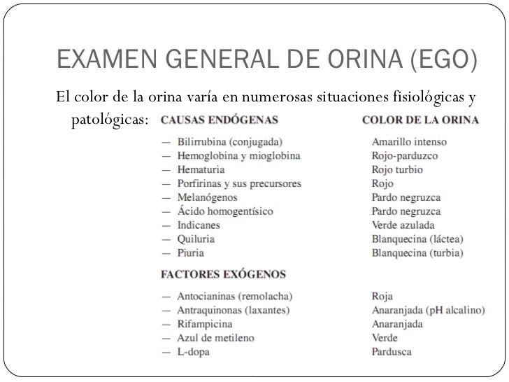 Examen general de orina