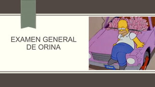 EXAMEN GENERAL
DE ORINA
 