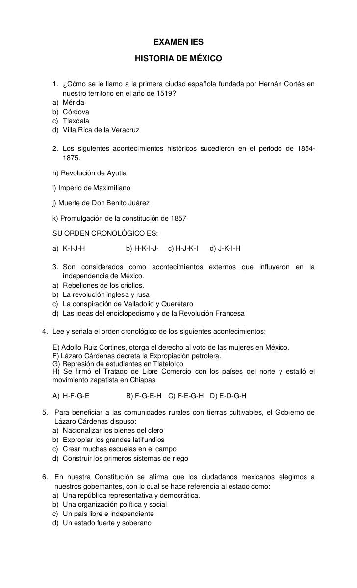 preguntas historia segundo bachillerato examen ieees historia de mexico preguntas historia segundo bachillerato examen ieees historia de mexico
