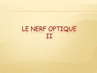 LE NERF OPTIQUE
       II
 