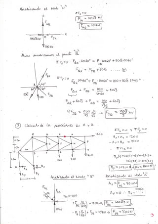 ZF* =o 
If*= 
h"at.f¿. 4-t- Mod¿ 
:)' 
 ll 
f{ 
too §5 l¿tJ 
r- "d 
$4*ort ¡t*cü.§ovtt*¡¡ a'L Y 
rry 
Z?*=O FO* . cpshoo = F c,csCd + soÚa cos6o' 
Fo* = lo+soJ3 - G) 
+ F-- .sÉ,^6o' = loo+5oJe 5en6oo 
f& 
2?r=o 
F^*sen6l 
o 
F^**Co= 
+ 
Fs&+9oG *Fro 
2 E-- = eoo .fi .r &' üE ,fa 
loo I sofi 
S?i1(eO 
= too + s,cJ)l 
'ry, 
-+r = @ p"., 
3 
O C'a-t-urt dz {a 
t3H 
€-B * 
By 
ftrr=2 ) ZFr=' 
u? 
? 
b 
?rr9 
. Br+A" - l2ac 
- A y+ By = 2too 
. Z ñ ¡ =a 
loo ?oo 
tsr(r) =1oa (z'Y) +t'" (;'r) + 
}oa (XS) I t?Dc(|, ) 
Ax 
Ay 
tr 
fi 
t 
ft--t"ñi. t,r 
A,na.l^ta.,rdo el --¡o¿." b'na'Ui sa-b o^ [J"A' ^Ñ 
Ay = lf , -- s6tau 
A* ^zoo =O -" Br=' '- -- 
*L.(fr)-,20o=oW 
- t, (fr)* Bu = ro?to r C 
'Df5 =1+to Ñ 
a 
 