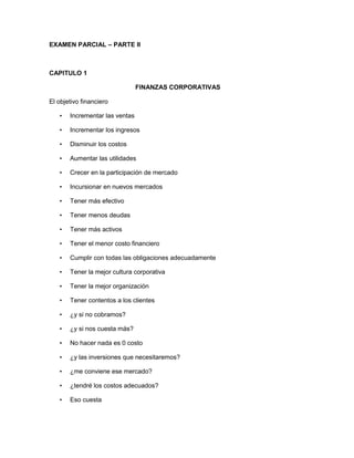 Examen parcial finanzas | PDF