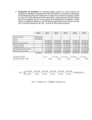 Examen parcial finanzas | PDF