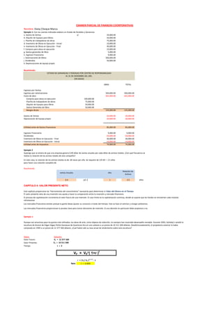 Examen parcial finanzas coorporativas final | PDF