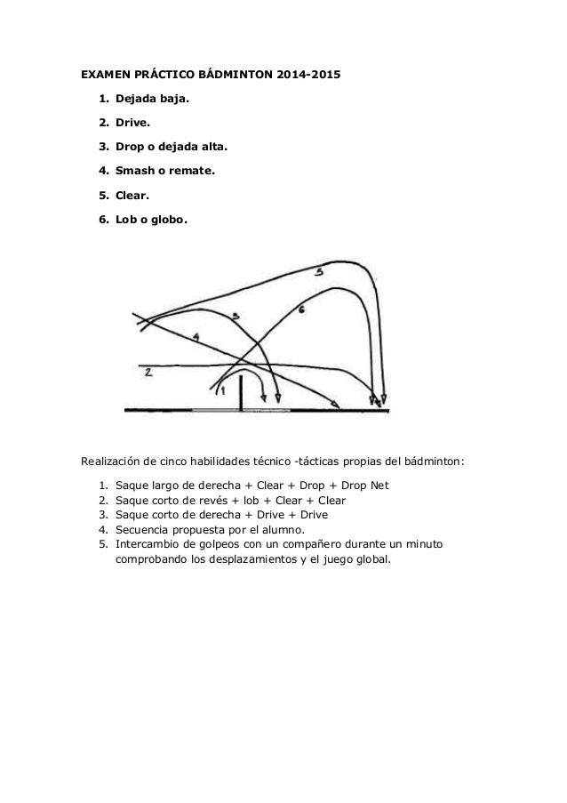 Examen práctico bádminton 2014