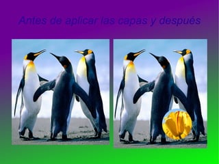 Antes de aplicar las capas y después
 