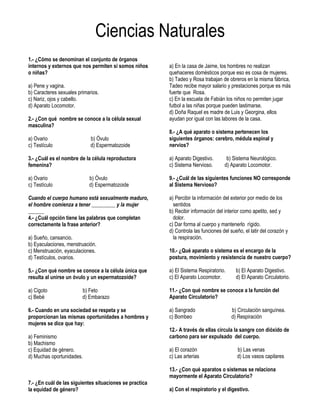 Examen primer bimestre 4º