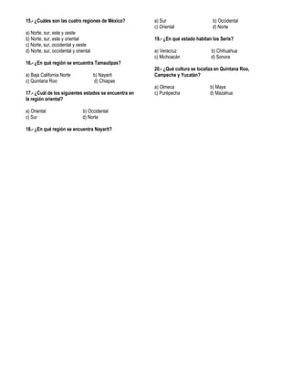 Examen primer bimestre 4º
