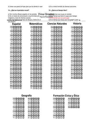 Examen primer bimestre 4º
