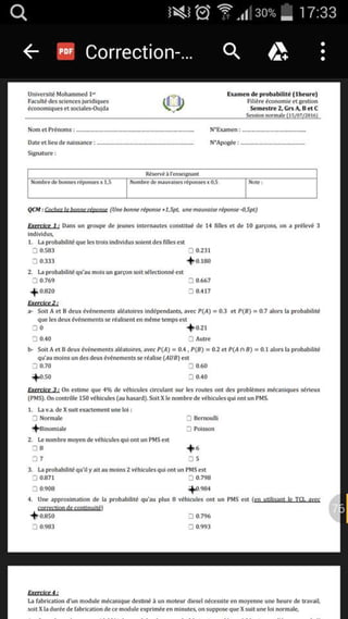 Examen proba 2016 www.cours-rconomie.com