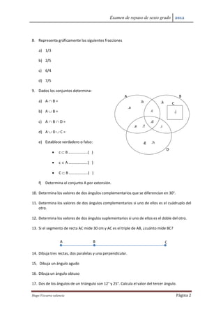 Examen repaso sexto_grado | PDF
