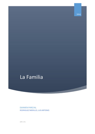 La Familia
[Año]
EXAMEN PARCIAL
RODRIGUEZ MORILLO, LUIS ANTONIO
UCV | Cis
 