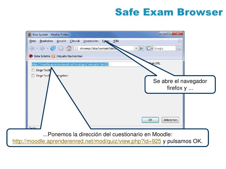 Examen seguro en moodle con Safe Exam Browser