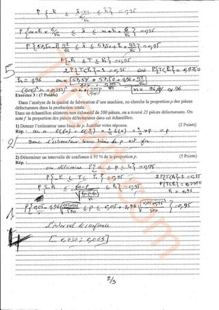 Examens probabilité et estimations