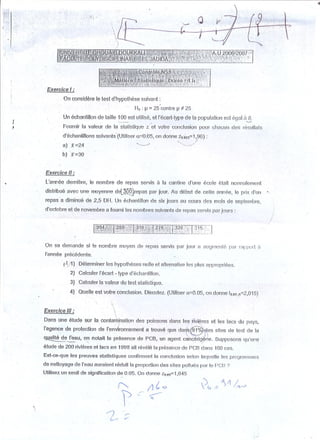 Examens probabilité et estimations