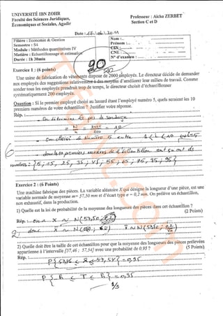 Examens probabilité et estimations