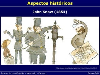 Aspectos históricos John Snow (1854) http://www.ph.ucla.edu/epi/snow/snowcricketarticle.html 