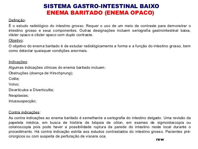 Exame enema opaco