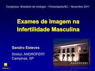 Congresso Brasileiro de Urologia – Florianópolis/SC – Novembro 2011




             Sandro Esteves
             Diretor, ANDROFERT
             Campinas, SP

Esteves, 1
 