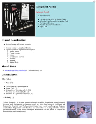 Neurological examination PDF manual | PDF