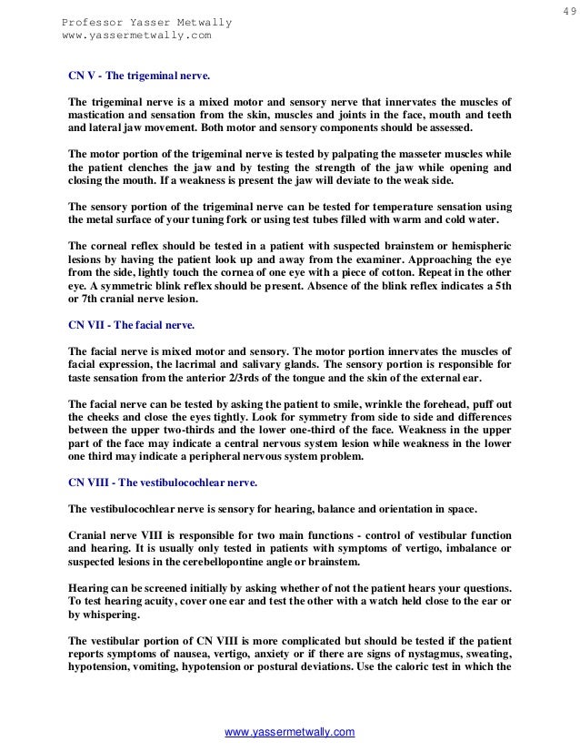 cranial nerve examination pdf