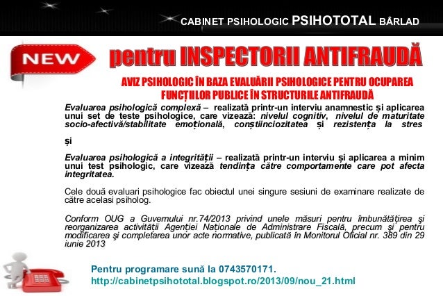 Examinarea Psihologica Pt Inspector Antifrauda