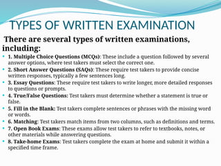 Examination types, details, examsss.pptx