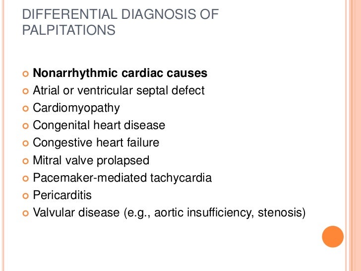 Examination in palpitation