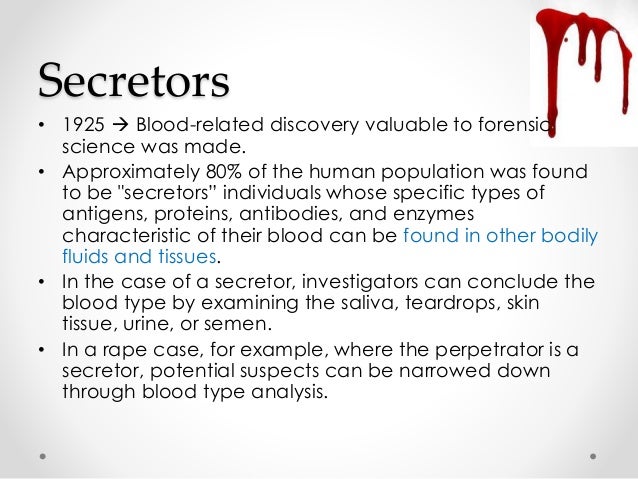 an examination of blood analysis Bloodstain pattern analysis: is the examination of the shapes, locations, and distribution of patterns of bloodstains, in order to provide an interpretation of the physical events that gave rise to their origin. an examination of blood analysis Bloodstain pattern analysis: is the examination of the shapes, locations, and distribution of patterns of bloodstains, in order to provide an interpretation of the physical events that gave rise to their origin.