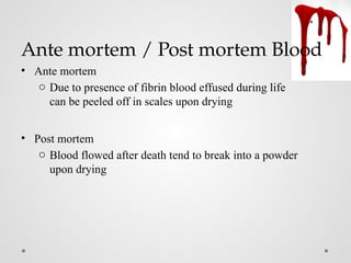 EXAMINATION OF BLOOD IN FORENSICS .pptx