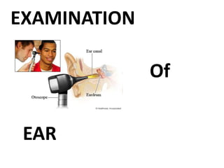 EXAMINATION
Of
EAR
 