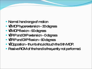 Pip Normal Rom Examination Of Extremities | PPT