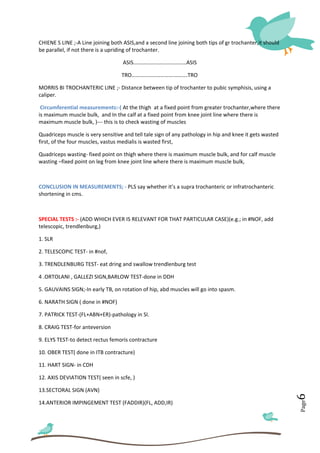Examination of hip joint | PDF