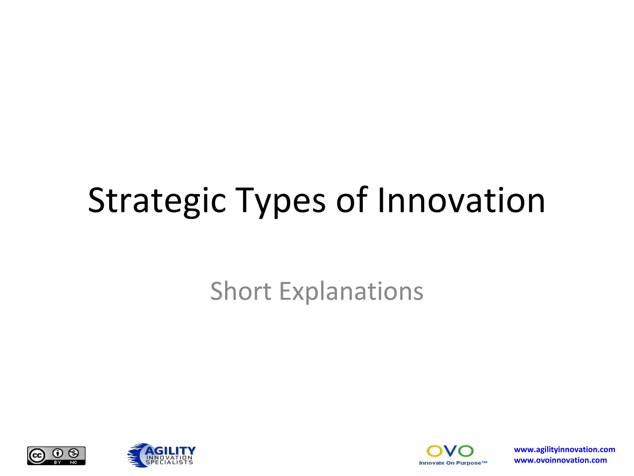 Strategic Types of Innovation Short Explanations 
