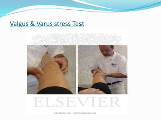Valgus & Varus stress Test
 