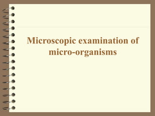 Microscopic examination of
micro-organisms
 
