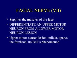 Examinationofthecranialnerves | PPT