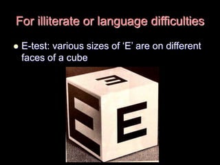 E Test Examples Examination of the eye | PPT